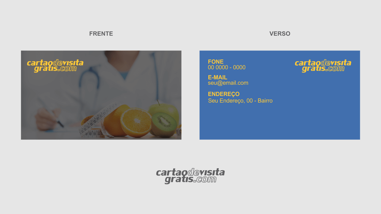 download modelo de cartão de visita nutricionista vetor