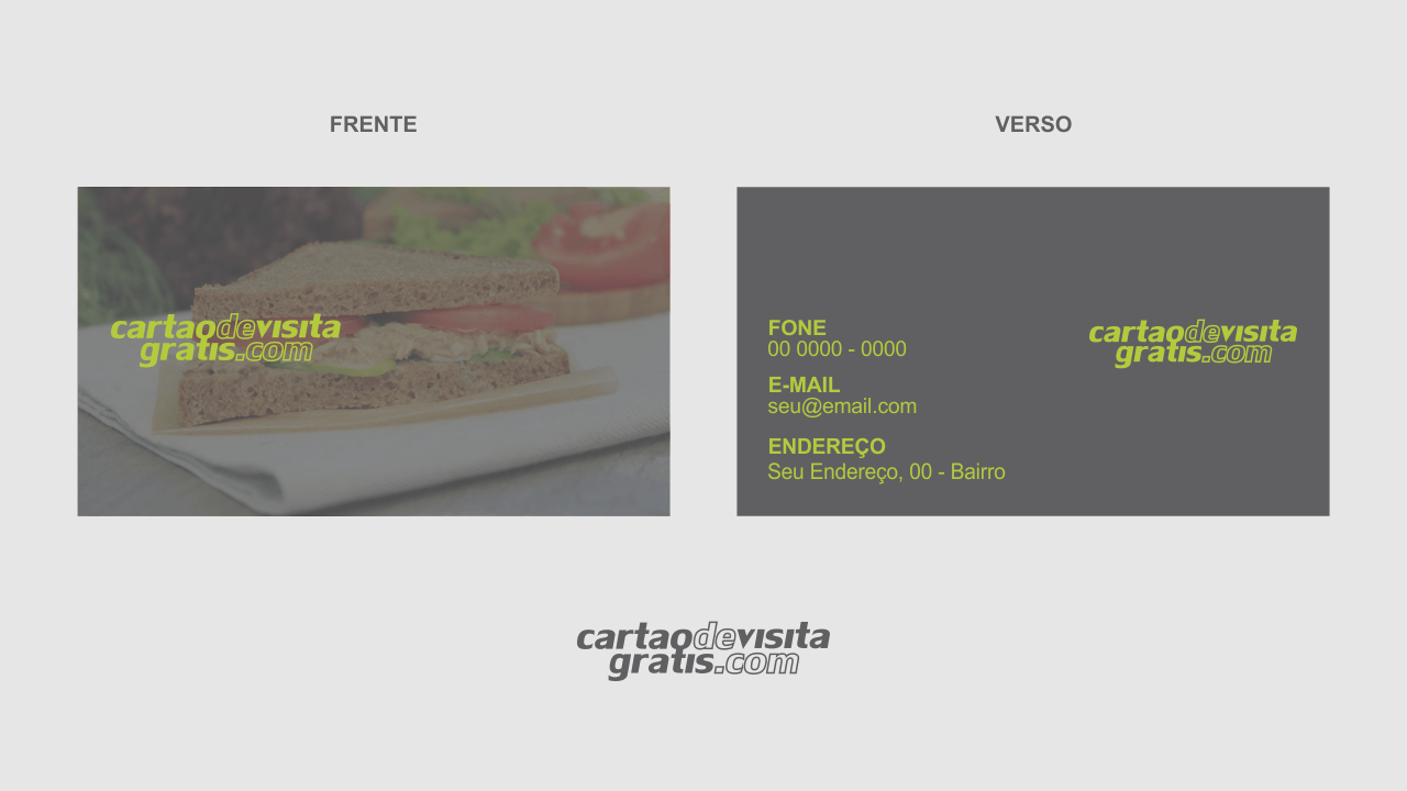 download modelo de cartão de visita sanduíche natural vetor
