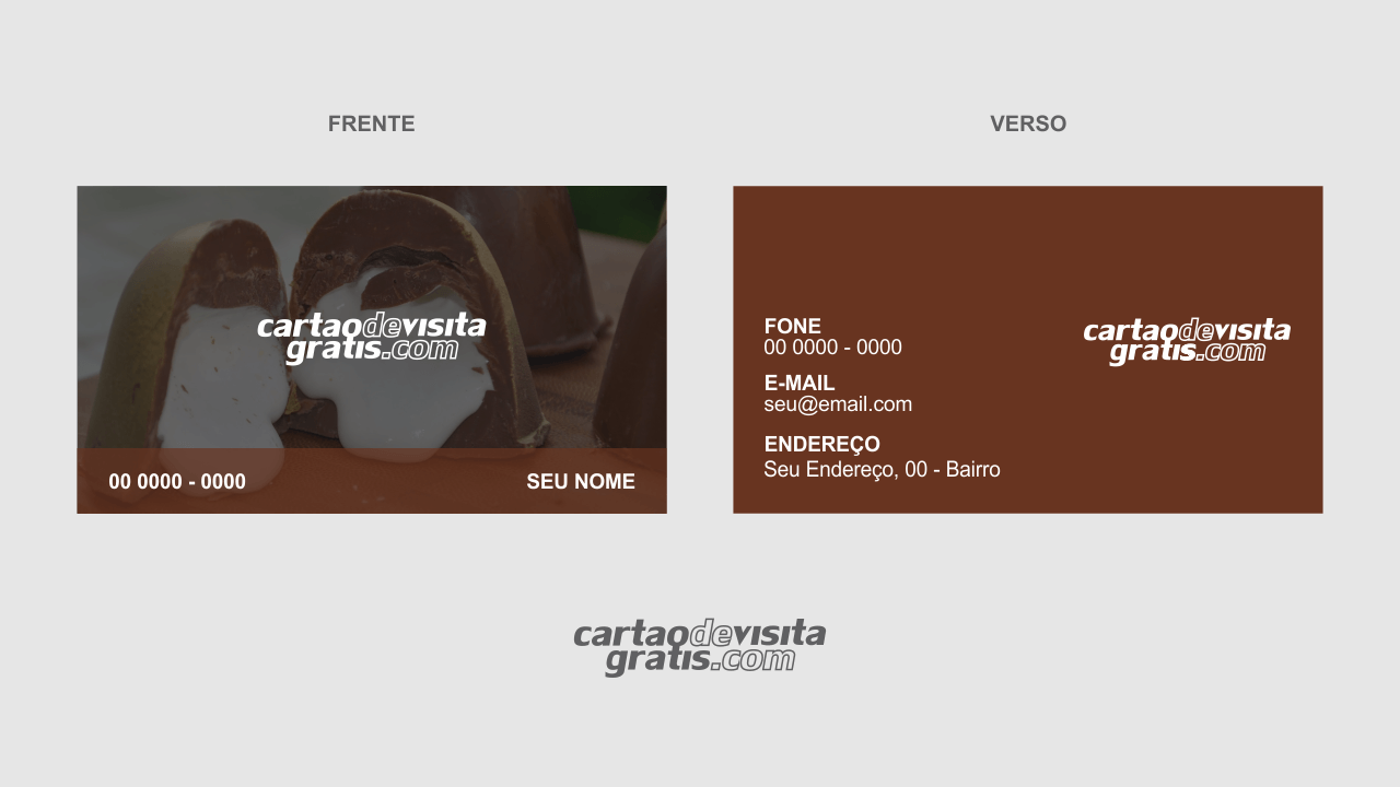 download modelo de cartão de visita trufas de chocolate vetor