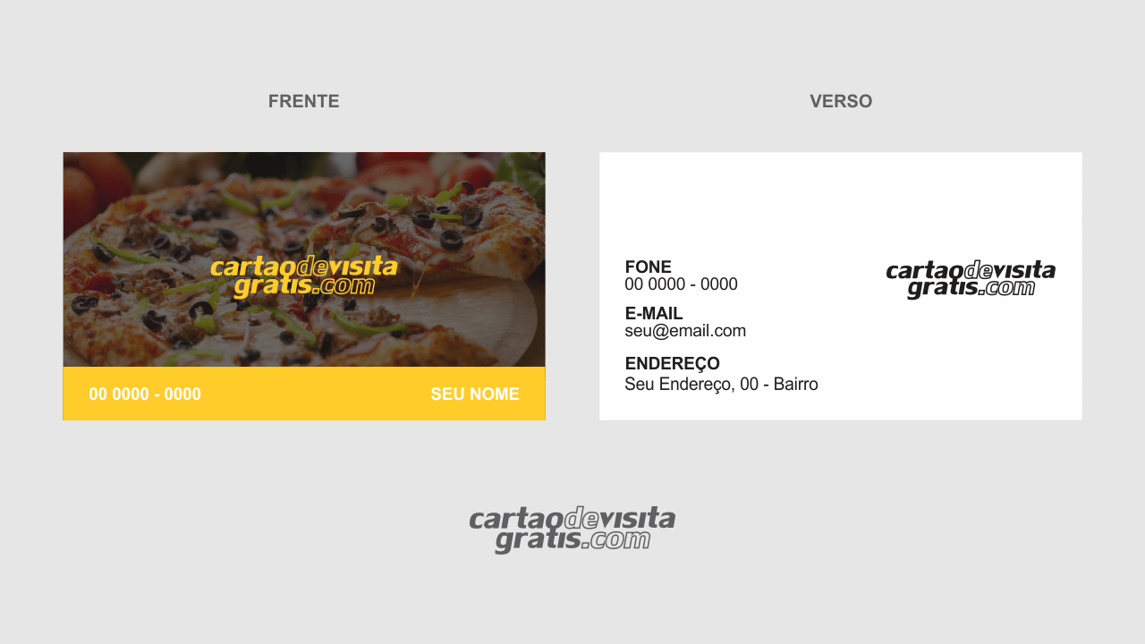 download modelo de cartão de visita pizzaria vetor