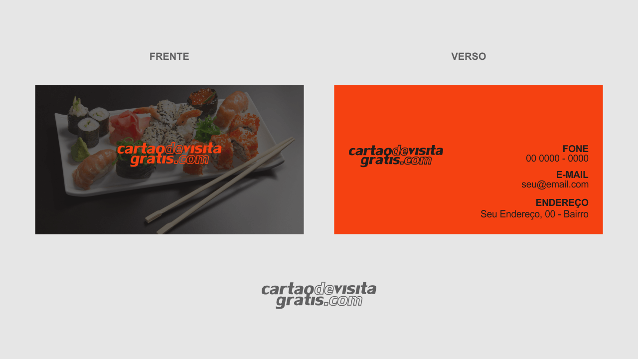 download modelo de cartão de visita comida japonesa vetor
